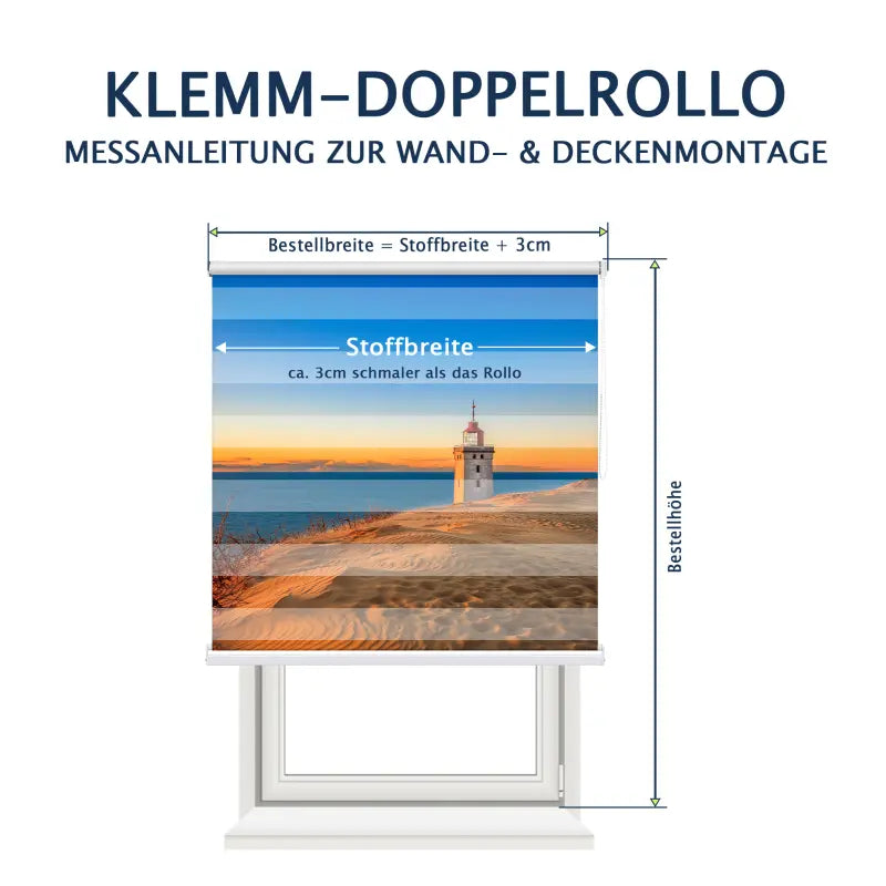 Klemm-Doppelrollo bis B 150 x H 220 cm